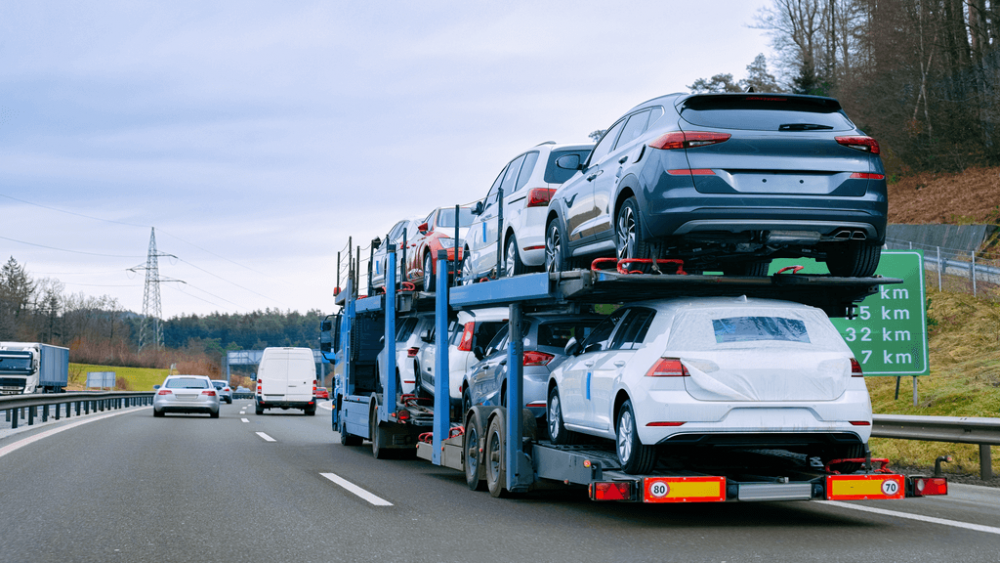 A truck with some cars